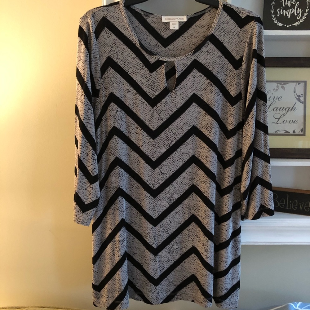 Coldwater Creek black & Gray Top size L - Picture 1 of 4